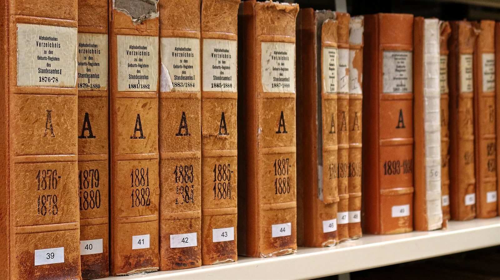 An archive room of records boxes