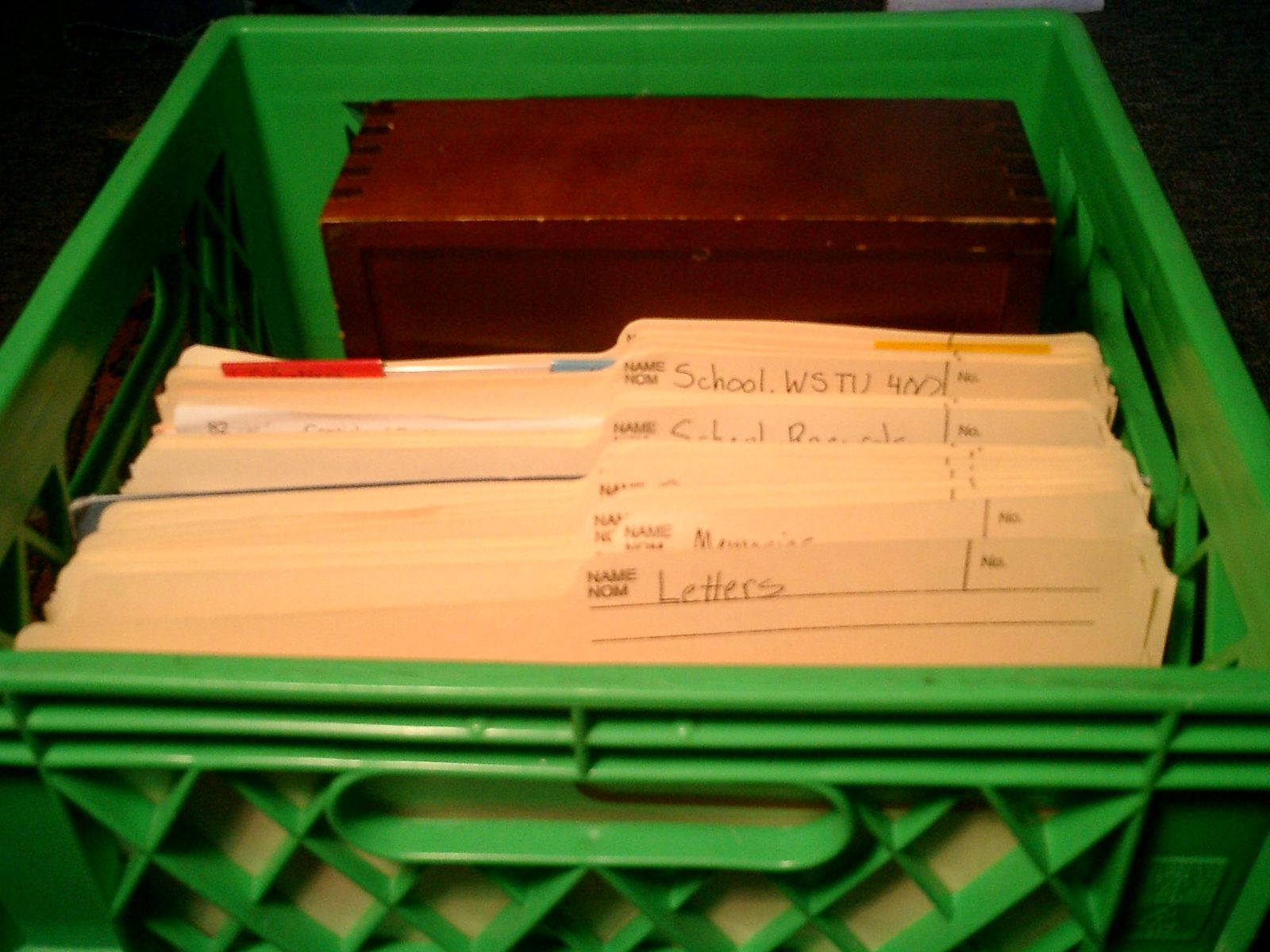 Rows of files in an office cabinet
