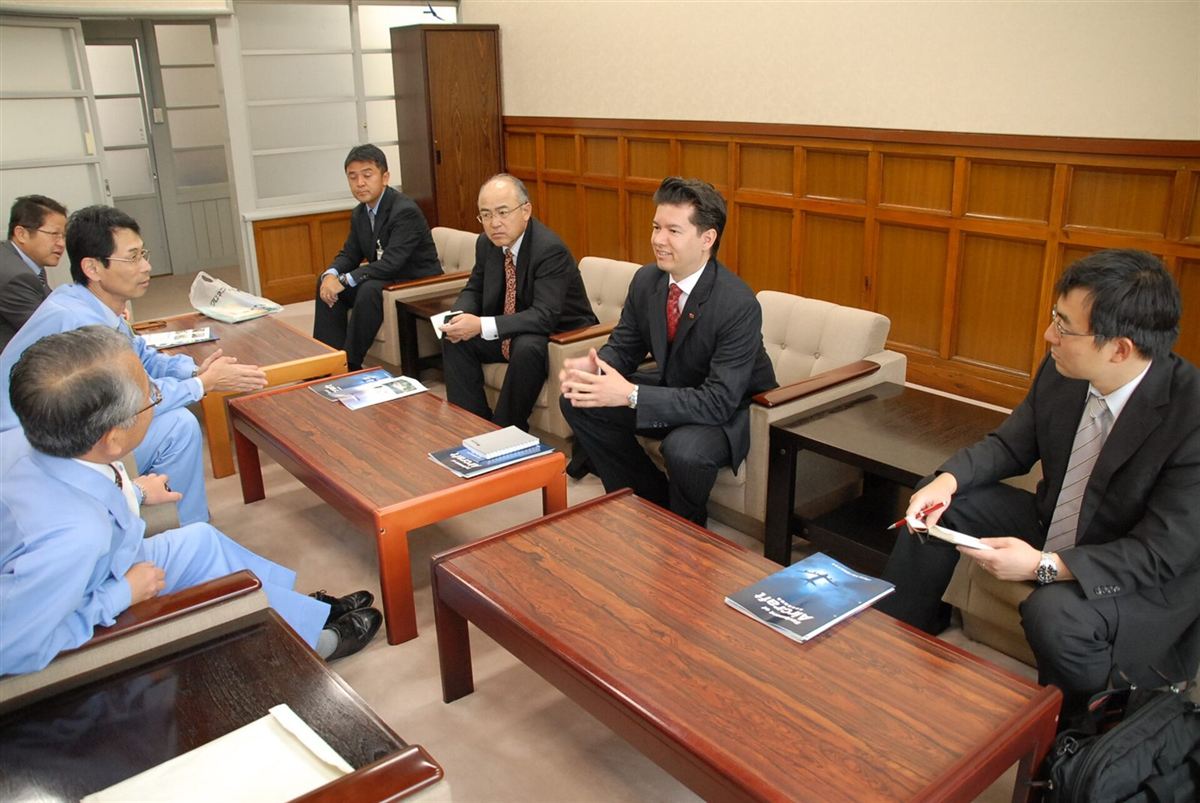 A team discussion in an office